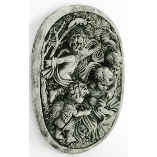 Cherubs in the Garden Wall Plaque, 11.5 inches H x 8.inches W,