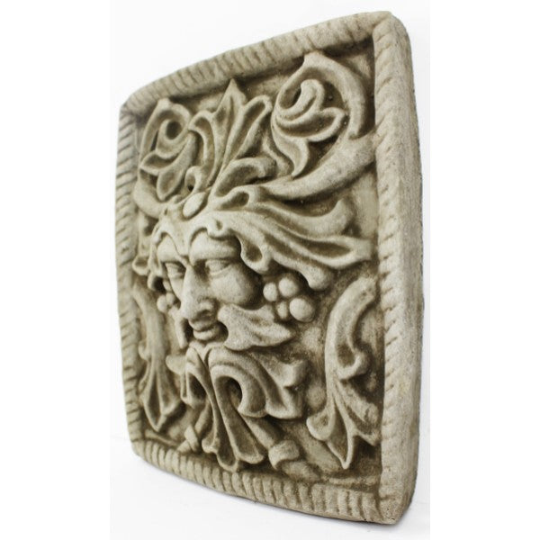 Green Man Decor Wall Plaque, 14.5 inches H x 12.5 inches W