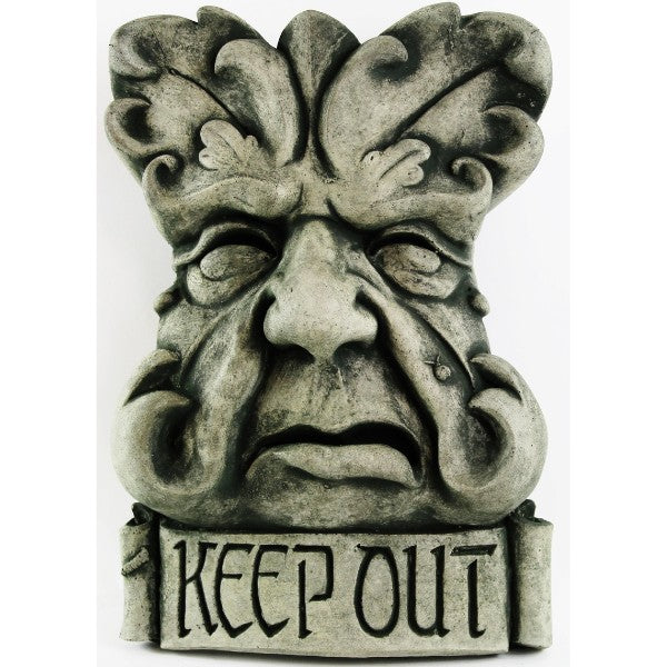 French Green Man Wall Plaque, 9.5 inches H x 6.5 inches W,