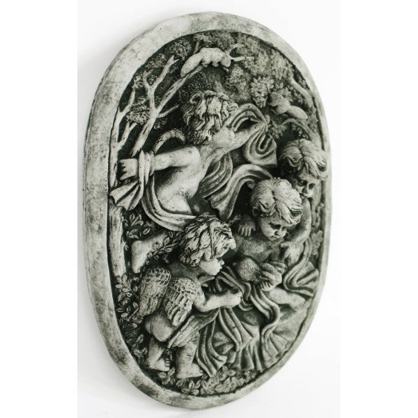 Cherubs in the Garden Wall Plaque, 11.5 inches H x 8.inches W,