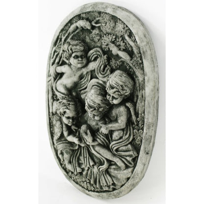 Cherubs in the Garden Wall Plaque, 11.5 inches H x 8.inches W,
