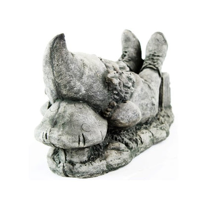 Garden Gnome and Frog Resting Statue