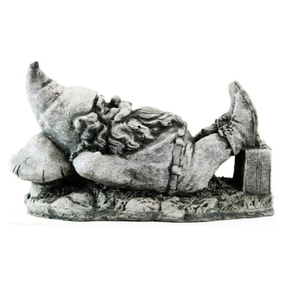 Garden Gnome and Frog Resting Statue