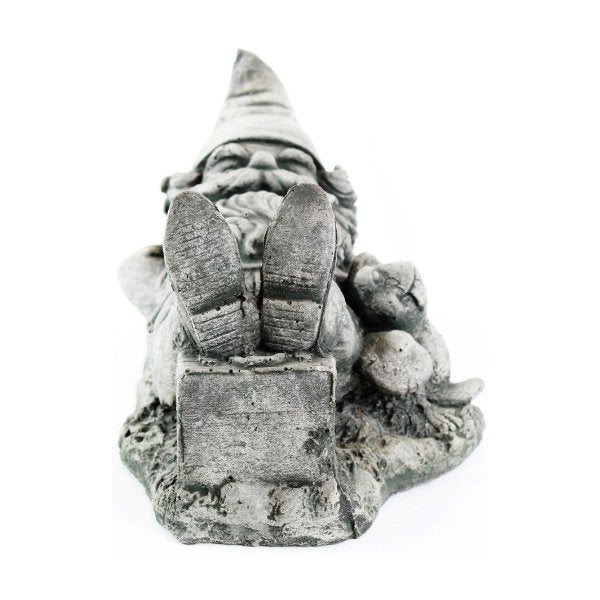 Garden Gnome and Frog Resting Statue