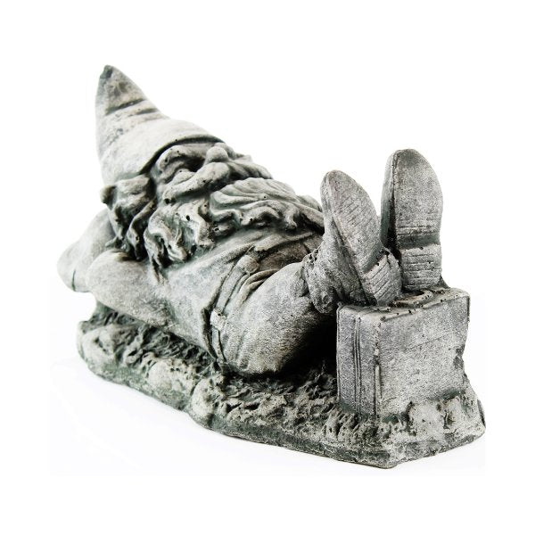 Garden Gnome and Frog Resting Statue