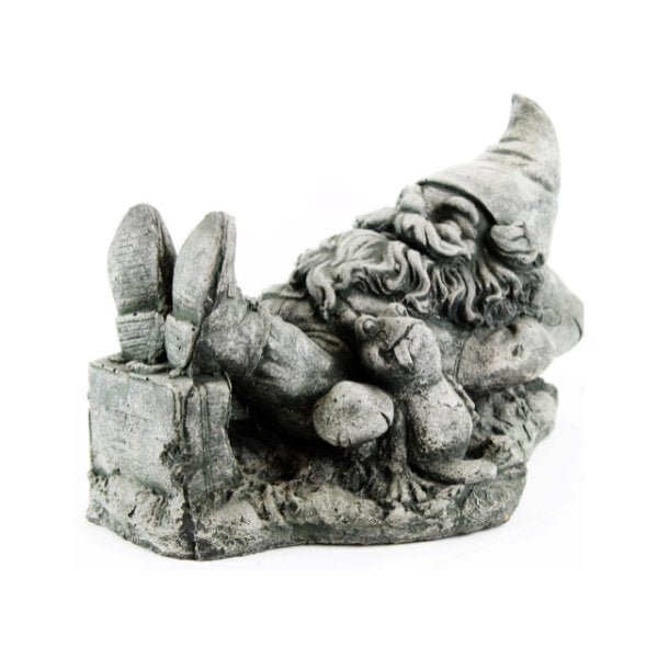 Garden Gnome and Frog Resting Statue
