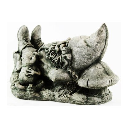 Garden Gnome and Frog Resting Statue