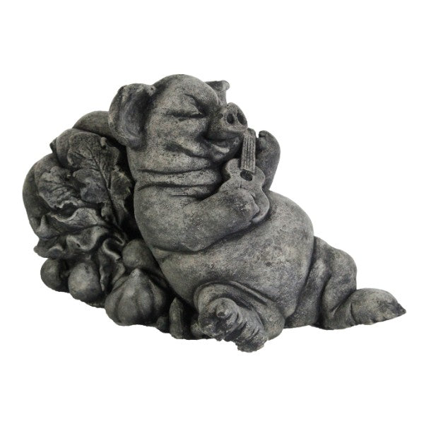 Happy Harvest Pig Statue with Guitar