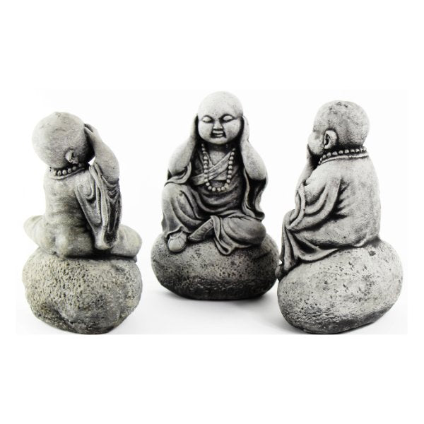 Three Wise Monks Statues Set
