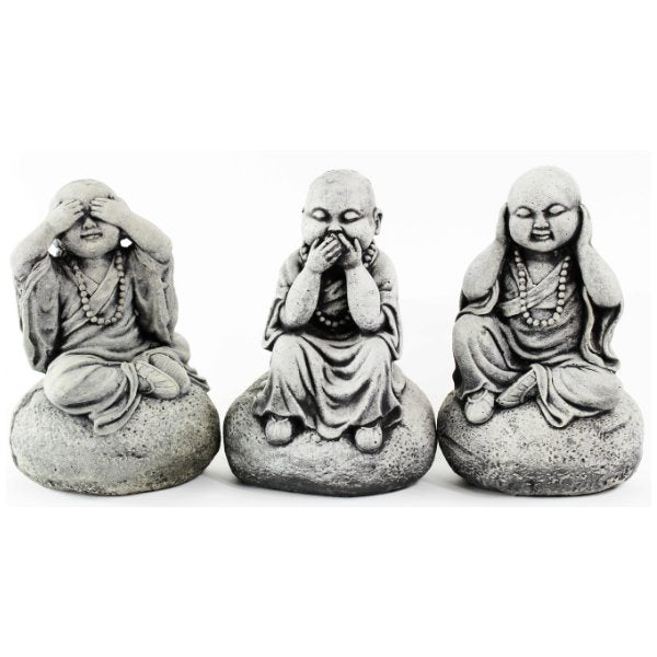 Three Wise Monks Statues Set